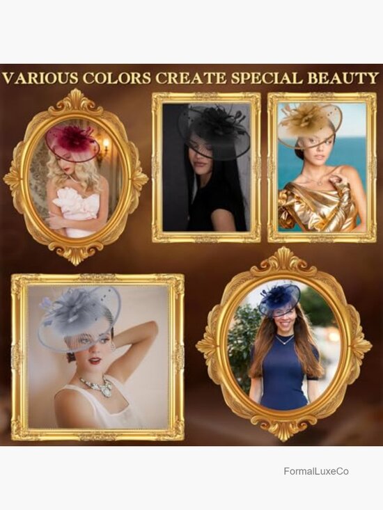 Chic Fascinator Hat with Feathers for Women Wedding Derby Tea Party main image 2
